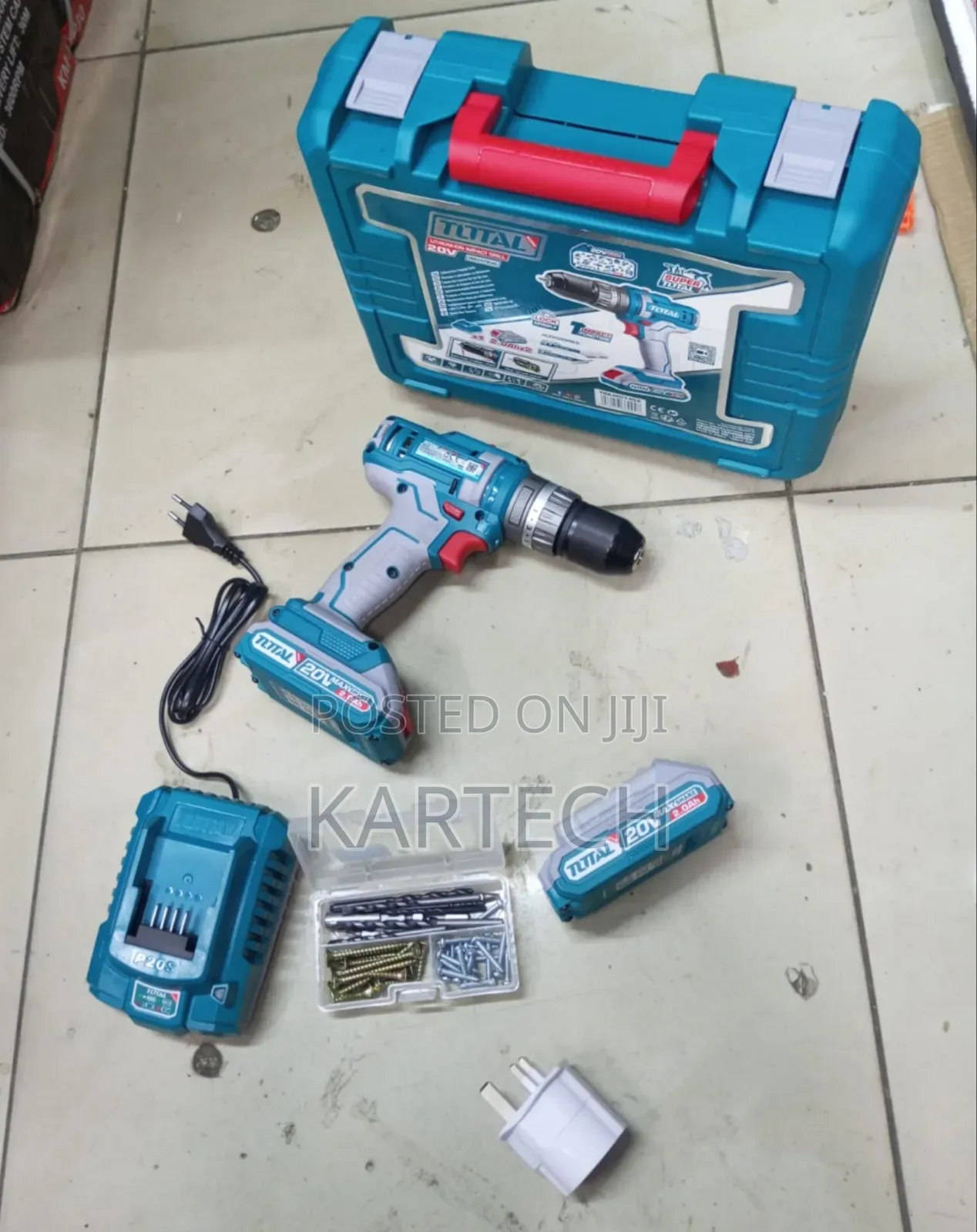 Total 20V Lithium-Ion Impact Drill Set With 2 Batteries
