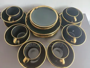 Classy and High Quality 24pieces Gold Rimmed Dinner Set