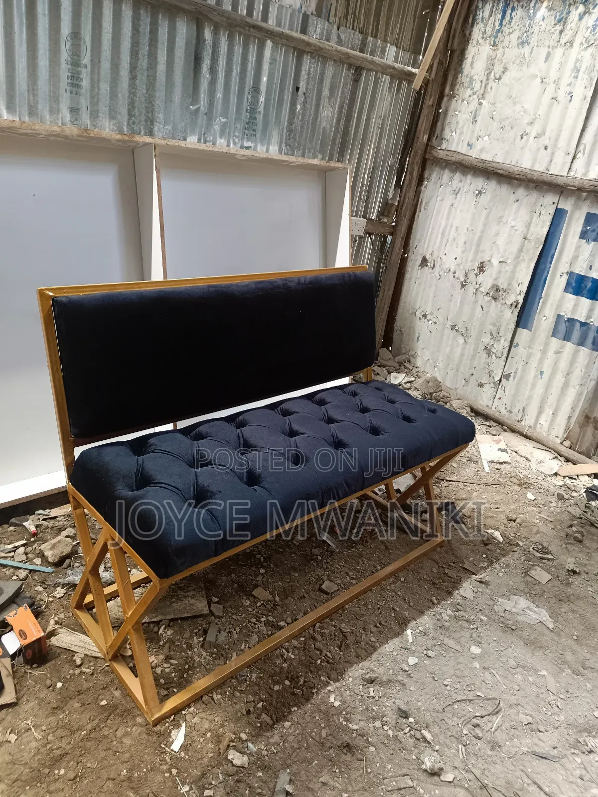 Waiting Bench, Black and Gold 