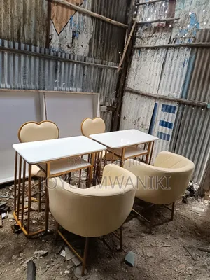 Manicure Sets, 2 Sets Cream and Marble Tables.