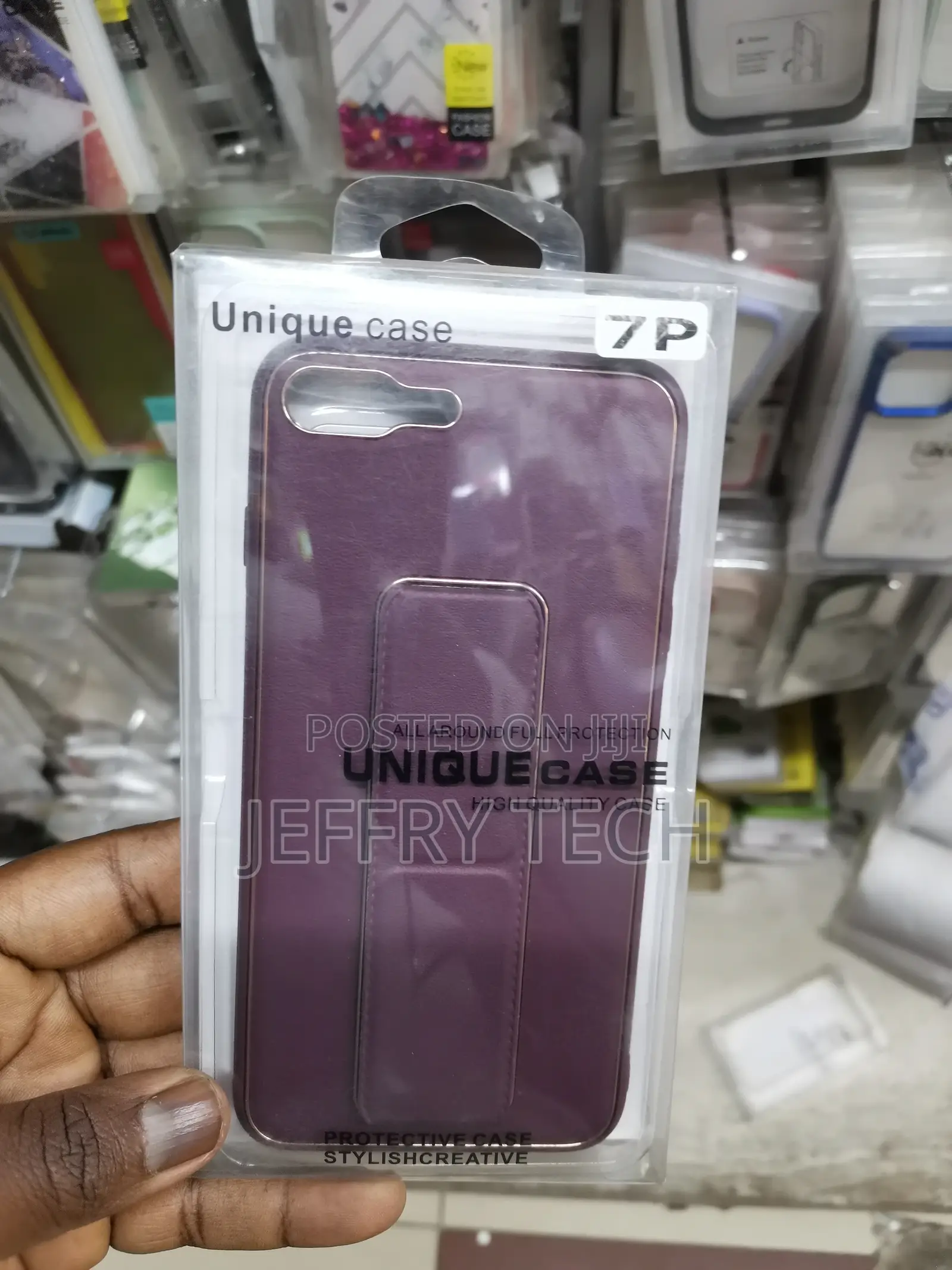 Maroon 7pleather Wrist Strap Case With Stand