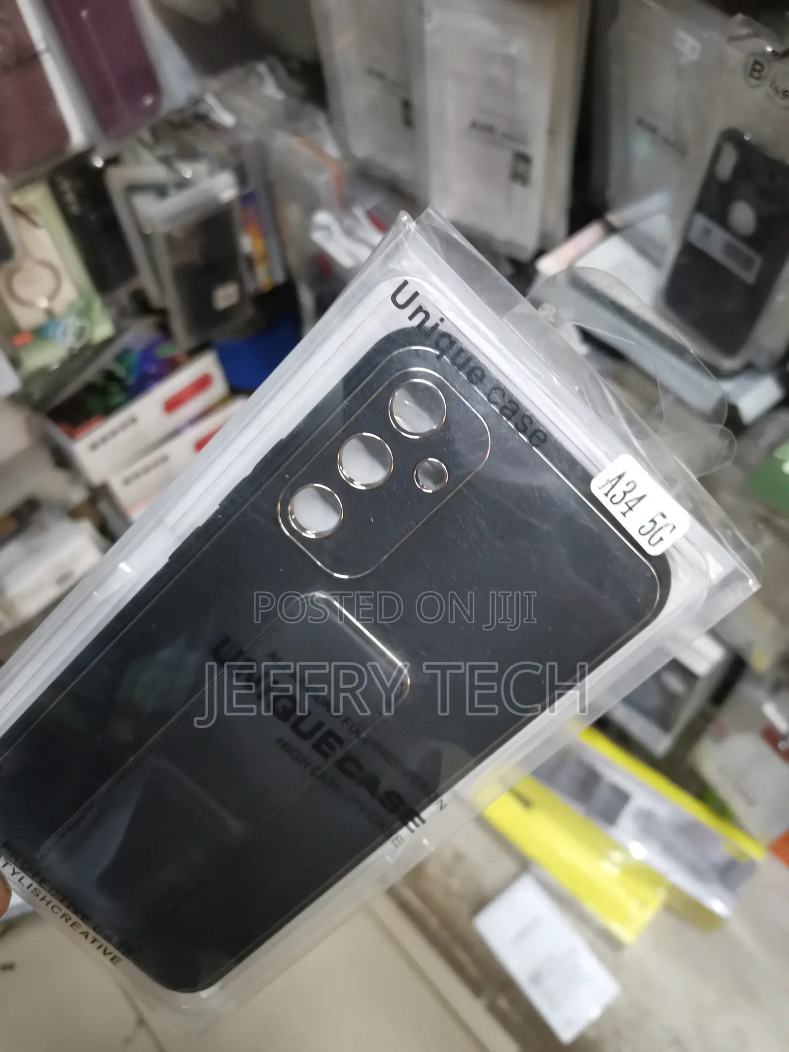 Black Soft Puleathercasefor Samsunga34with Wrist Band Strap