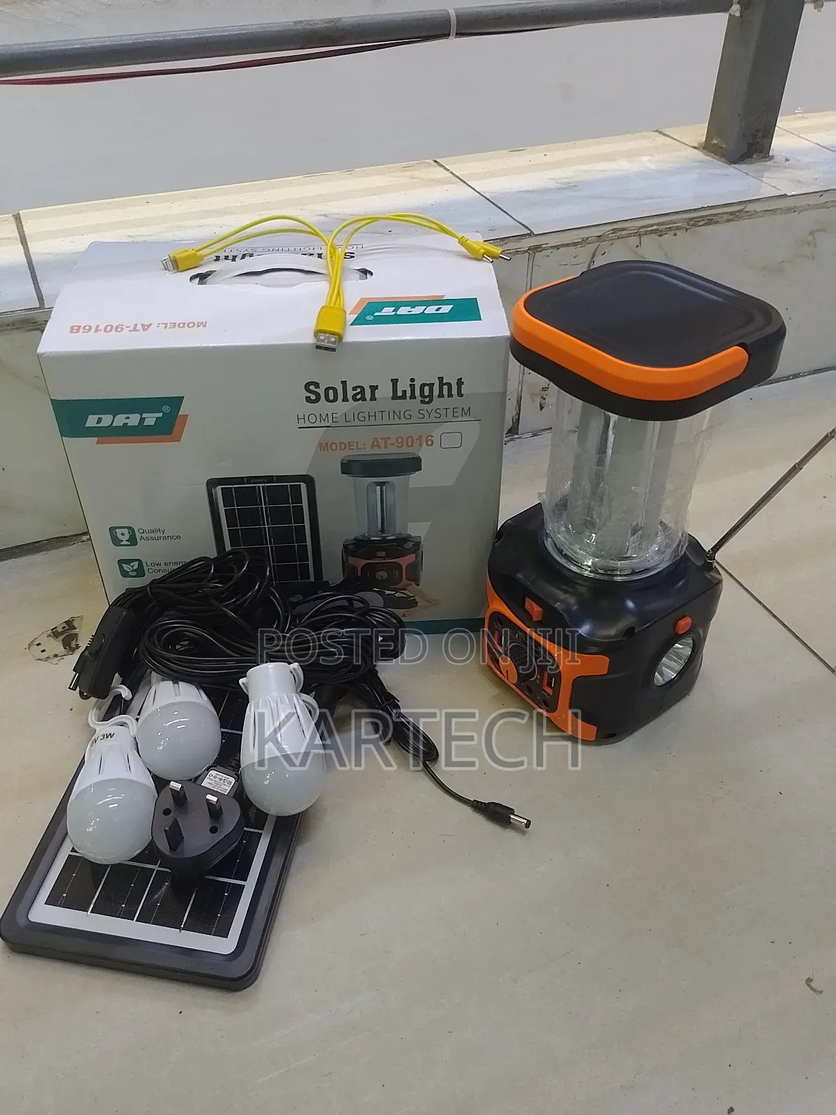 DAT Solar Light AT-9016B With Radio and 3 Bulbs