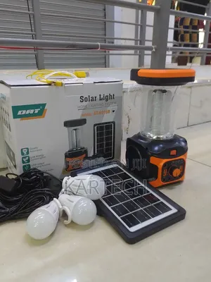 DAT Rechargeable Solar Light AT-9016B With Radio 3 Bulbs