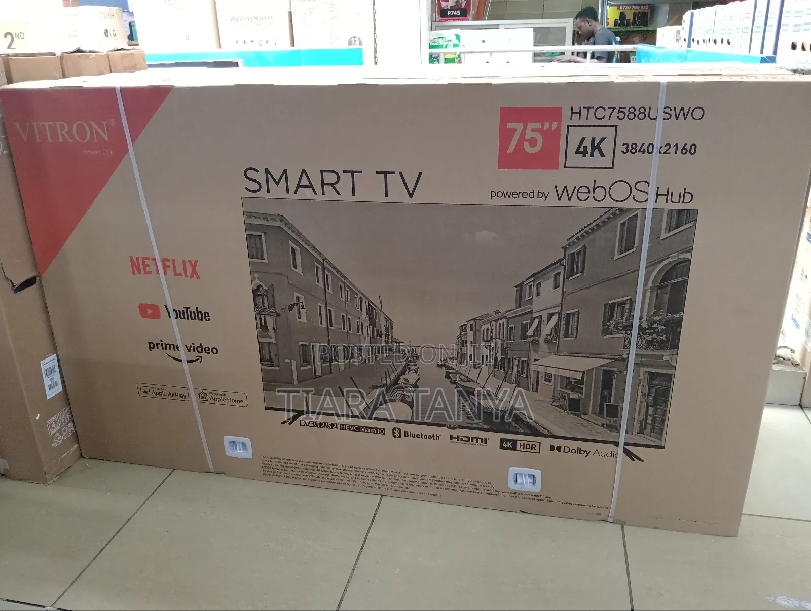 Vitron 75" UHD Frameless Smart TV, DVB-T2+SMART,