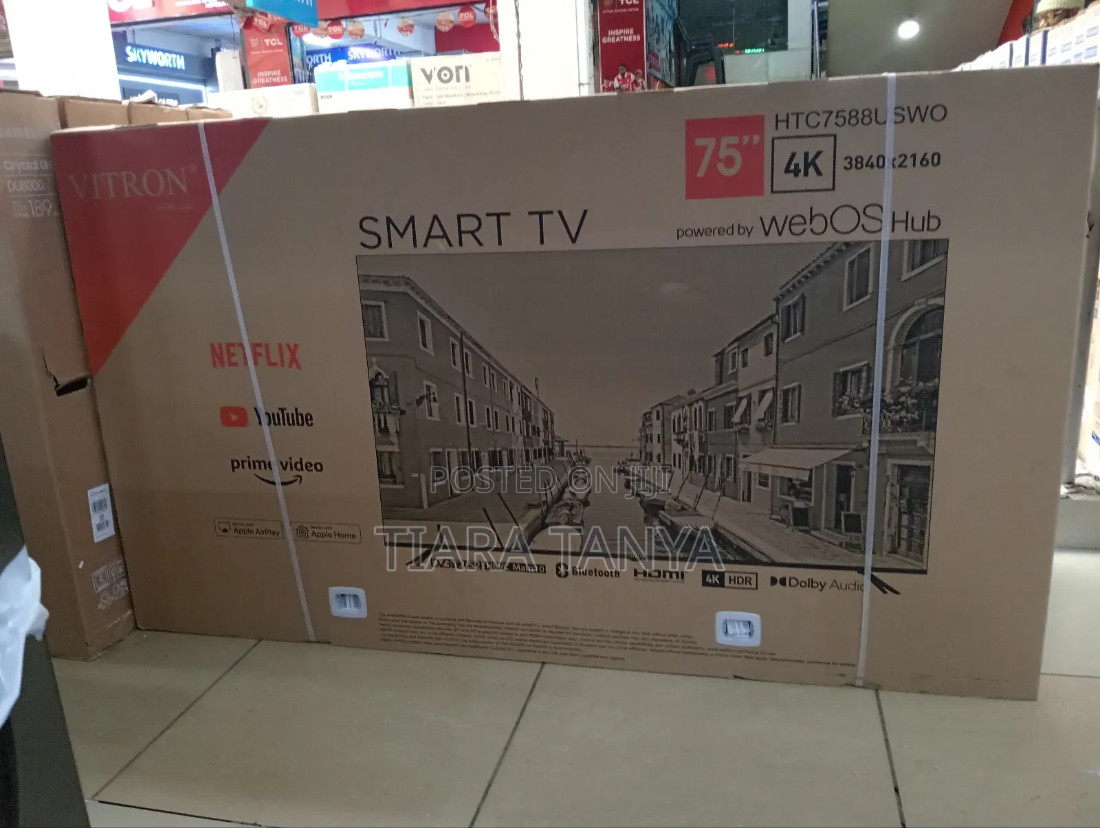 Vitron 75" UHD Frameless Smart TV, DVB-T2+SMART,