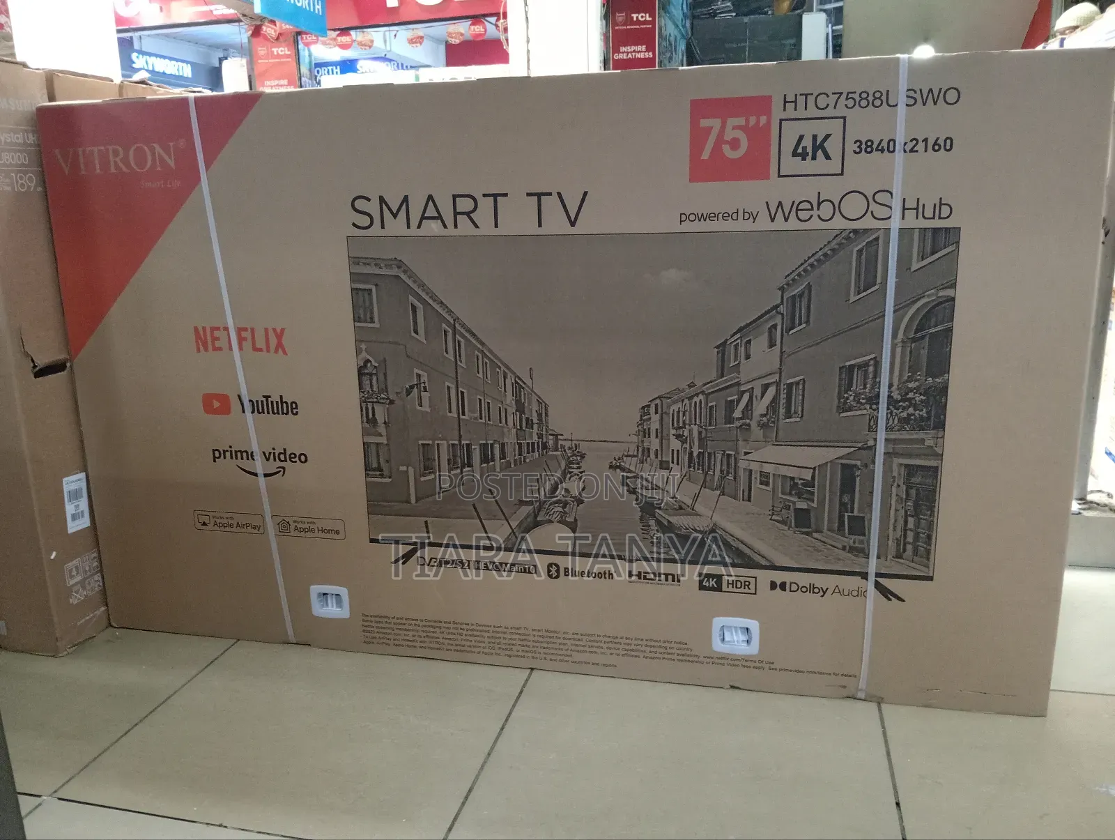 Vitron 75" UHD Frameless Smart TV, DVB-T2+SMART,