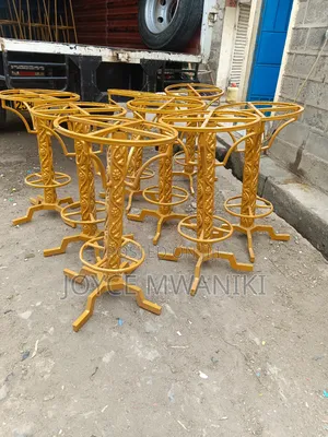 Hotel or Bar Table Stands, Powder Coated Gold 