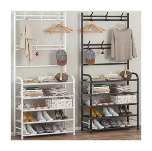 , Shoes Rack,5 Tier With Coat Hanger