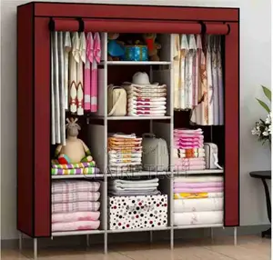 HOMMY Maroon Portable Wardrobe 3 Column - Maroon Cover