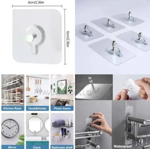 10pcs Transparent Adhesive Wall Hooks*
