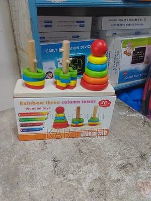 Rainbow Tower 3 Column Stacking Montessori Toys