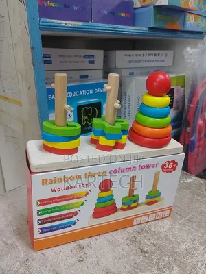 3 Column Wooden Rainbow Tower