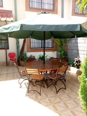 Patio Set ( 6 Chairs, Table Plus Umbrella)