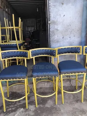 High Bar Chairs, Gold and Black 