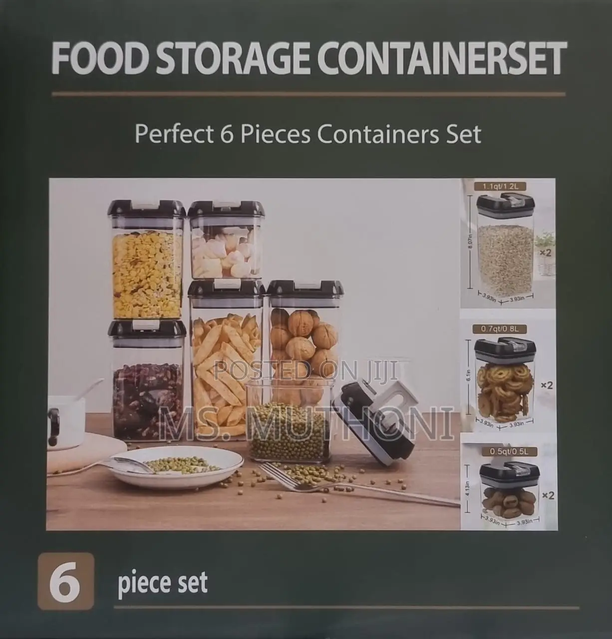 Acrylic 6pc Air Tight Food Storage Container Se