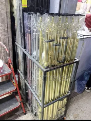 2m Single Gold Window Curtain Rods for Curtain Suspension