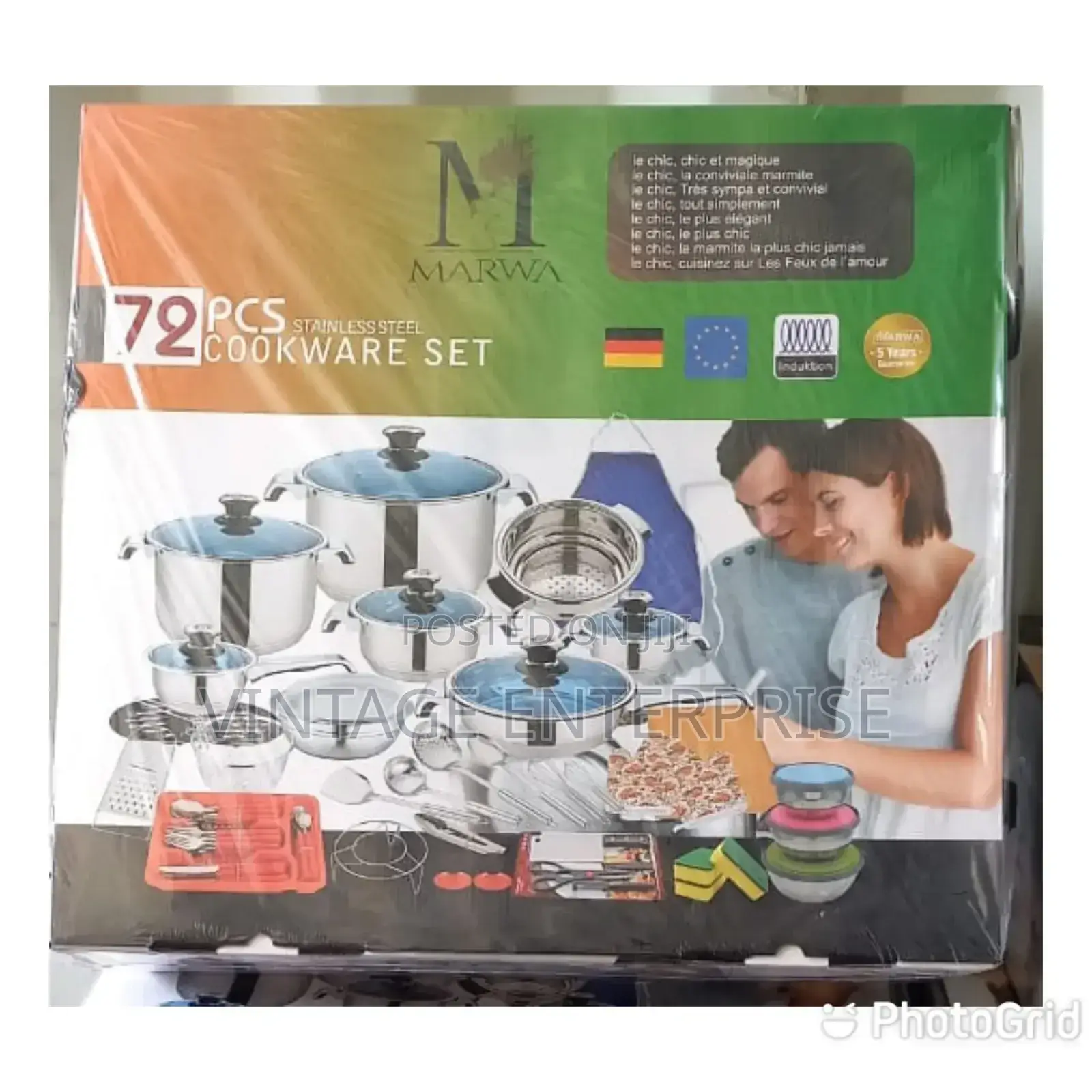 72pcs Marwa Cookware Stainless Steel Set