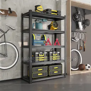 Shelves Metal Adjustable Storage 5-tier 90*40*180cm Black