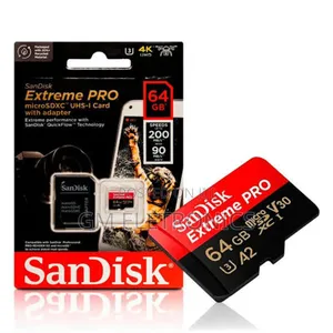 Sandisk 64gb Extreme Pro Micro Sd Card (Sdxc) A2 Uhs-I U3.
