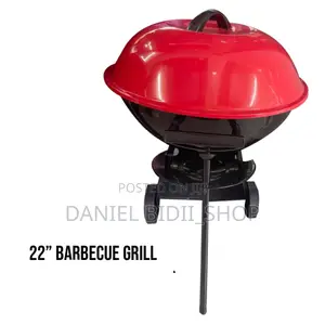 Barbecue Grill With Lid and 2 Wheels 22inch
