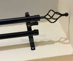 Black Installed Imported Curtain Rods