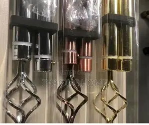 Black/Silver Brown Imported Curtain Rods/Curtains
