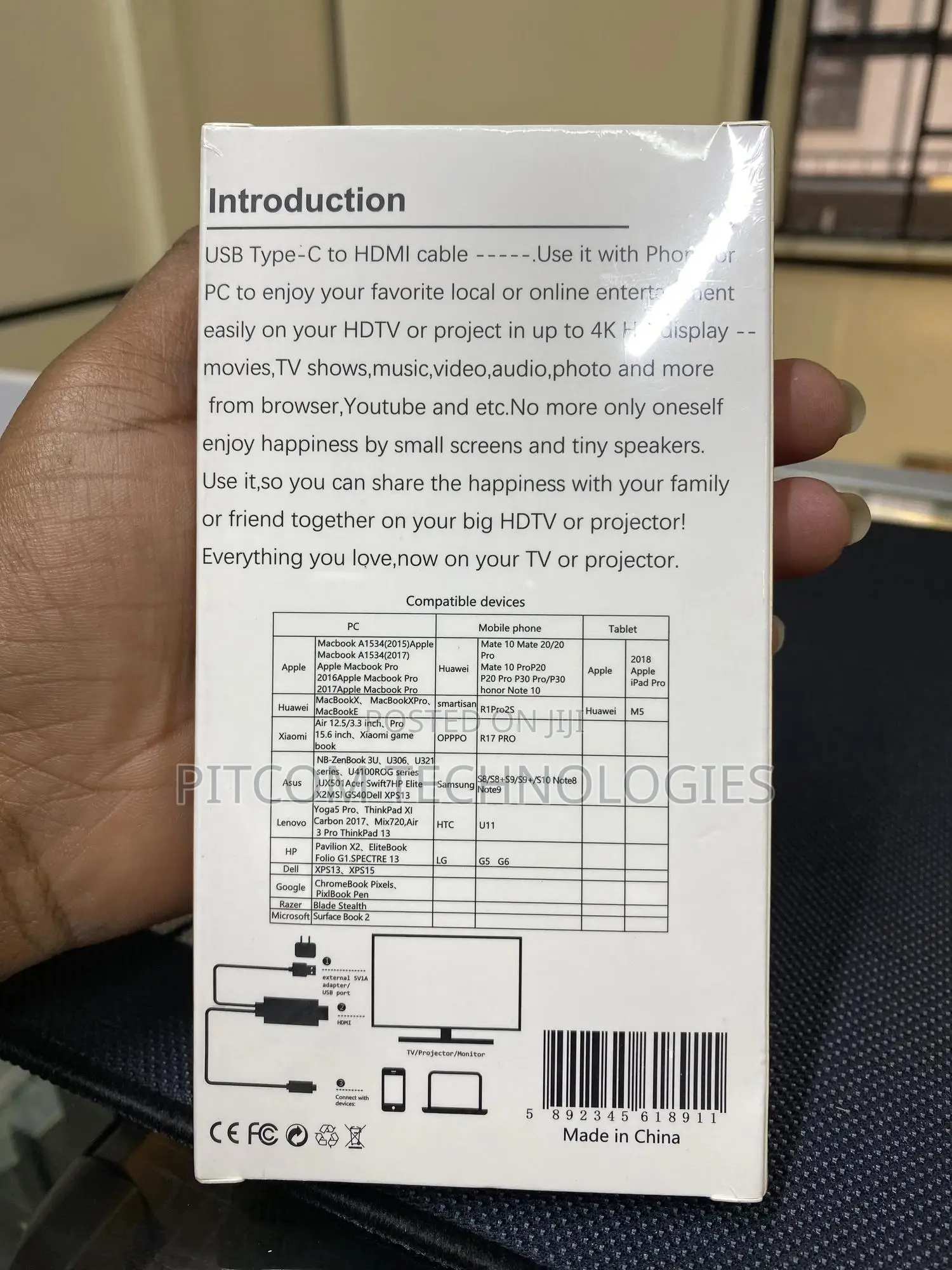 USB Type-C to HDMI Cable. (60 HZ)
