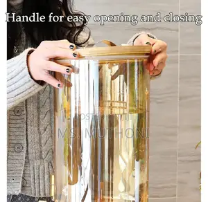 *Bamboo Base and Lid 3.6L Golden Glass Beverage Dispenser