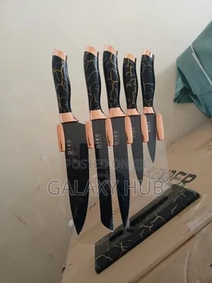 Set of 5pcs Marble Kitchen Knife With Stand