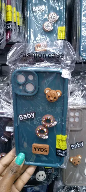 Cute 3D Doll Coffee Little Bearphone Case for iPhone 14 Plus