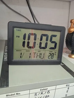 Digital Alarm Clock With Date and Temperature Display