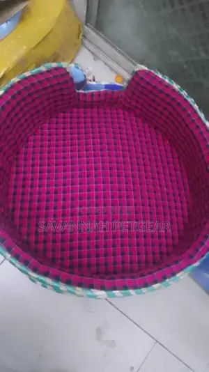 Maasai Cloth Pet Bed Dog Baskets Maroon Size - 26"