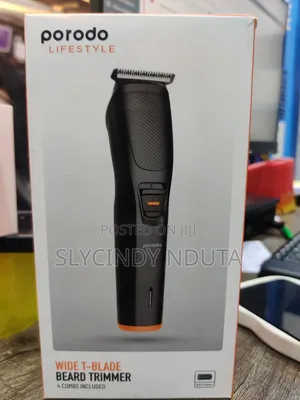 Porodo Wide T-Blade Beard Trimmer 4 Combs Included