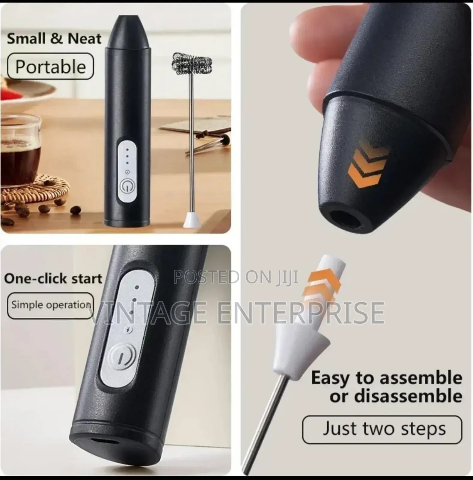 Mini Milk Frother USB Rechargeable 3 Speed Foam Maker