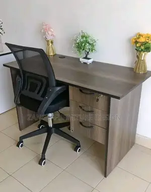 Dark Walnut Desk and Chair (Either)