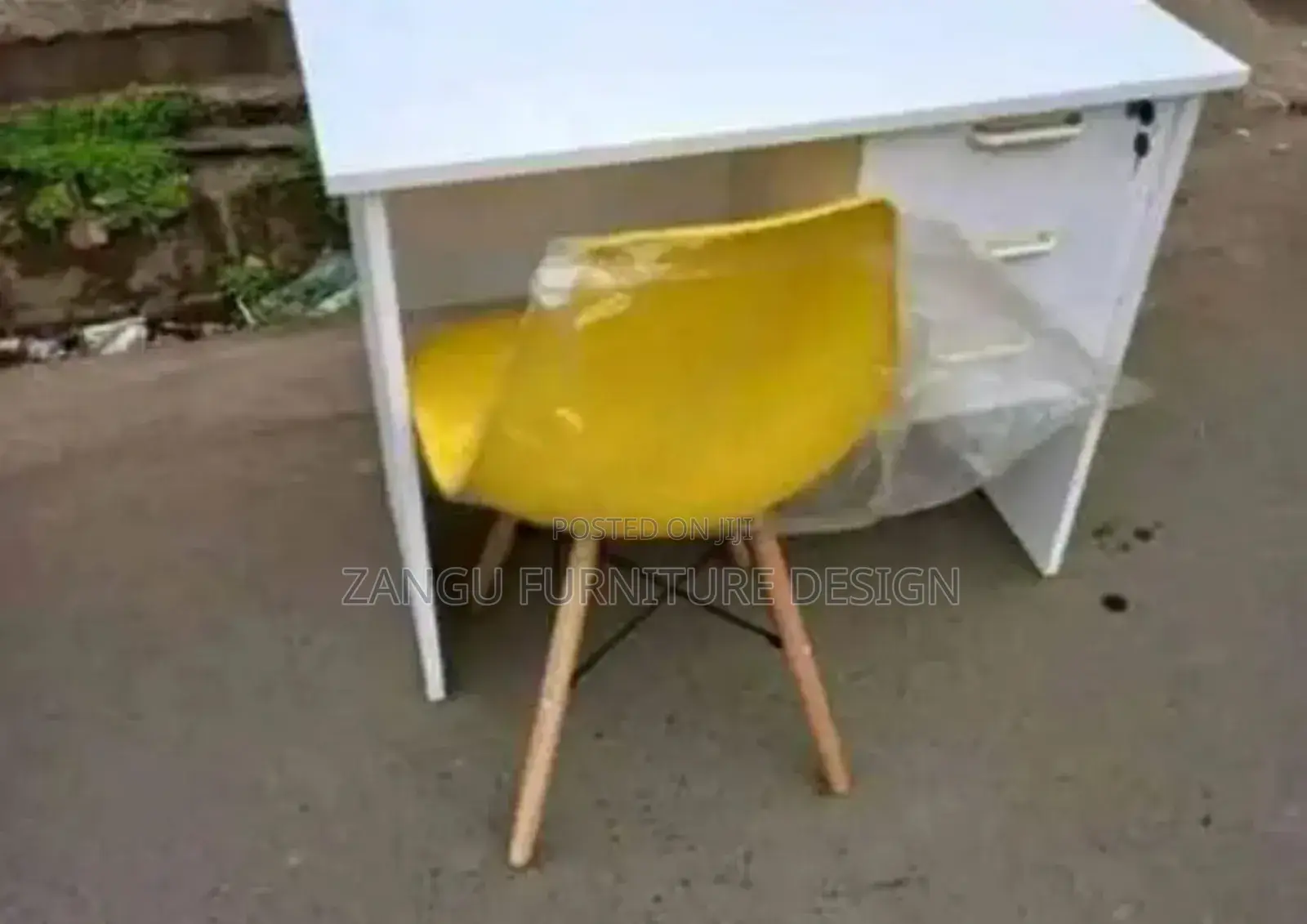 Yellow Eames Chair and Desk Both