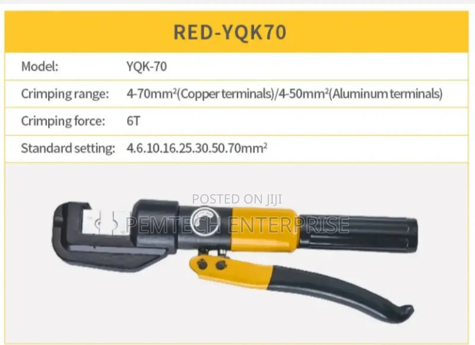 Crimping Tool 4-70mm2