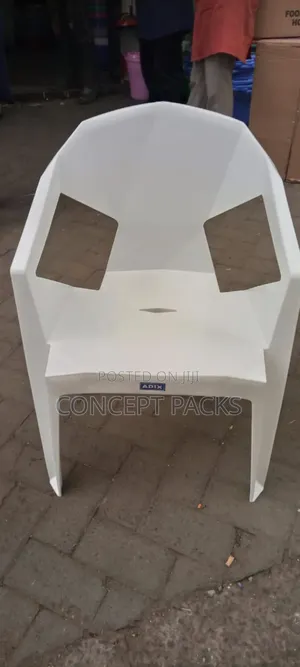 Milky White Adix Plastic Chair.