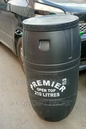 Black 210l Open Top Water Tank / Storage Tank