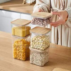 8pcs Transparent Cereal Storage ,Pantry Storage Container