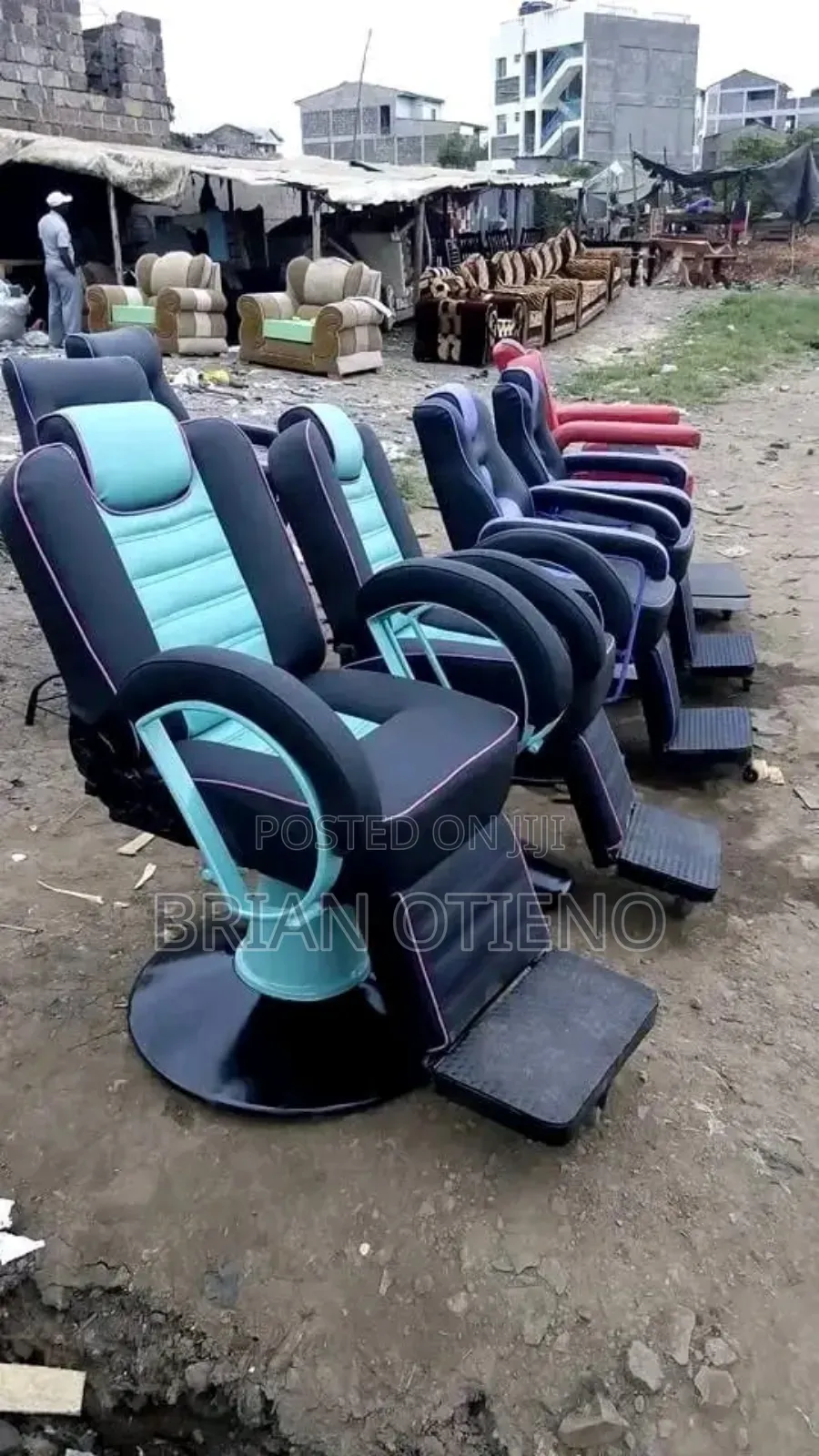 Light Blue Barber Chairs
