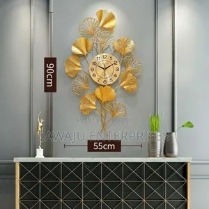 Rought Iron Leaf Modern Wall Clock