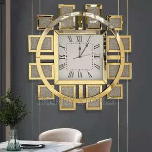 Classy Mirrored Gold Wall Clock