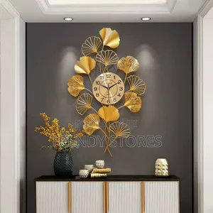 Wrought Iron Leaf Wall Clock