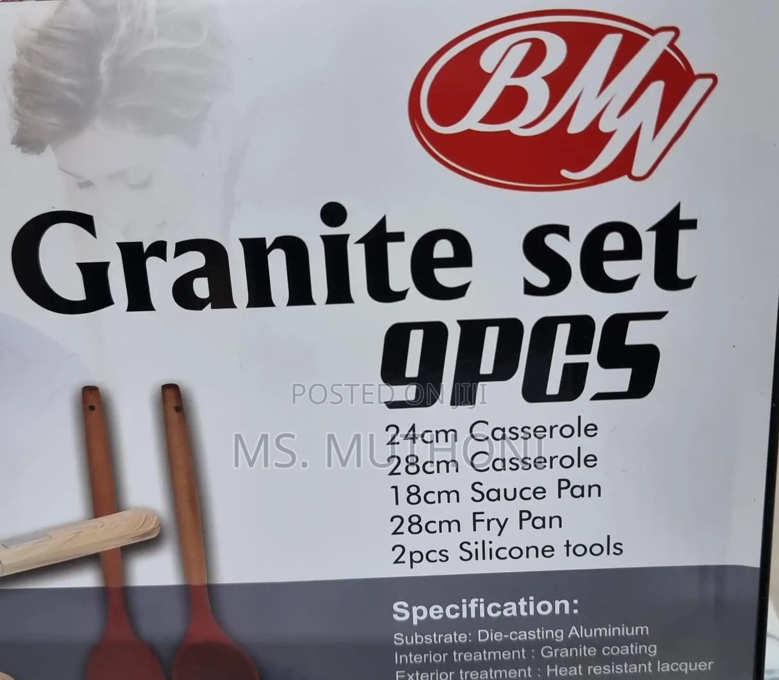 BMN 9pc Granite Cookware Set