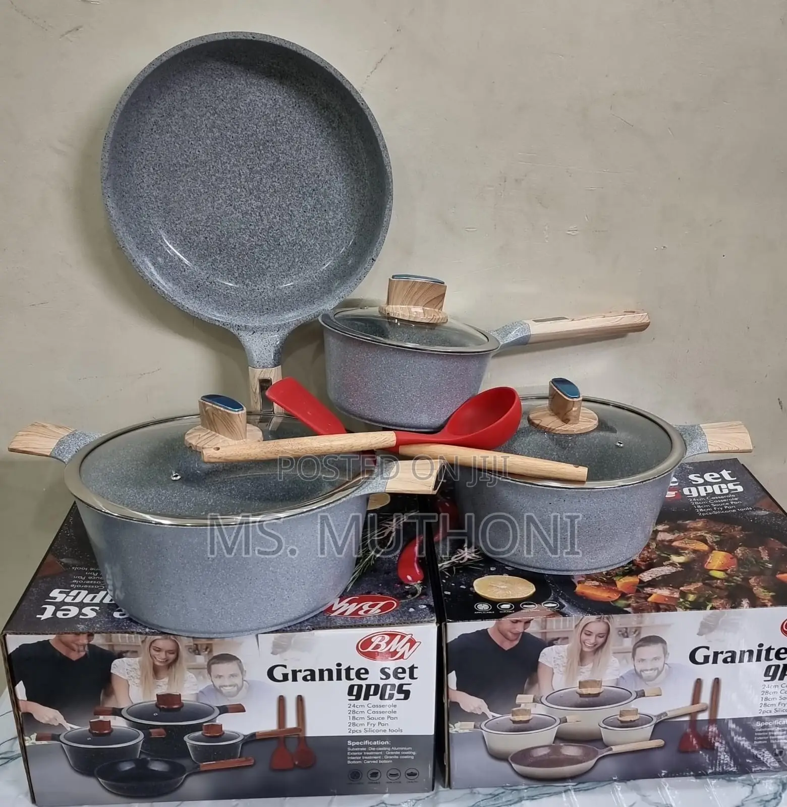 BMN 9pc Granite Cookware Set
