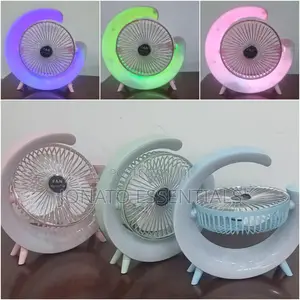 Rechargeable Portable Mini Fan With Led Night Light Table Desk