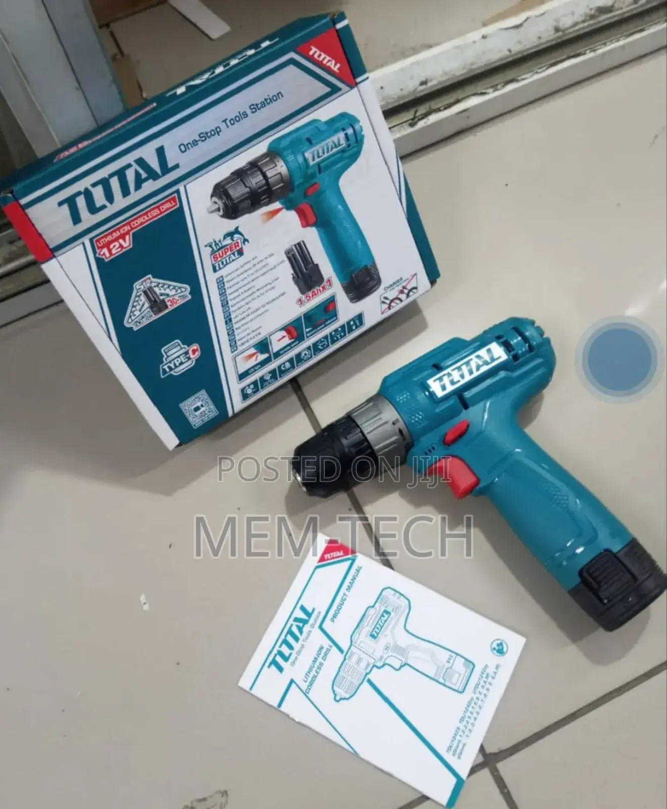Cordless Drill,12v Total Cordless Drill Type C Charger