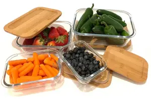 4in1 Lock Fresh Heavy Glass Food Storage Containers